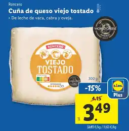 Lidl RONCERO Cuña de queso viejo tostado oferta
