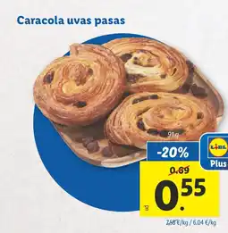 Lidl Caracola uvas pasas oferta