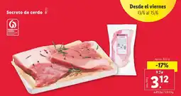 Lidl Secreto de cerdo oferta
