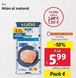 Lidl NIXE Atún al natural oferta