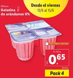 Lidl MILBONA Gelatina de arándanos 0% oferta