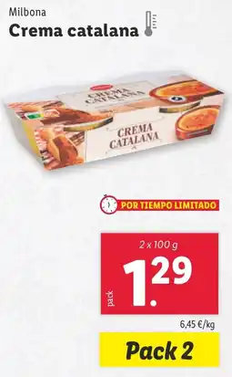 Lidl MILBONA Crema catalana oferta