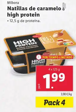 Lidl MILBONA Natillas de caramelo high protein oferta