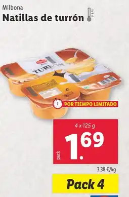 Lidl MILBONA Natillas de turrón! oferta