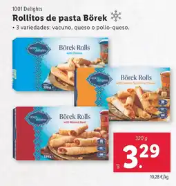 Lidl 1001 DELIGHTS Rollitos de pasta Börek oferta
