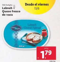 Lidl 1001 DELIGHTS Labneh Queso fresco de vaca oferta