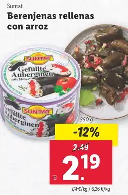 Lidl SUNTAT Berenjenas rellenas con arroz oferta