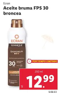Lidl ECRAN Aceite bruma FPS 30 broncea oferta