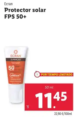 Lidl ECRAN Protector solar FPS 50+ oferta
