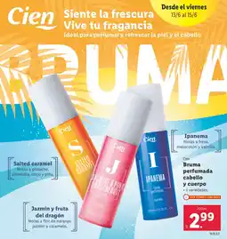 Lidl CIEN Bruma perfumada cabello y cuerpo oferta