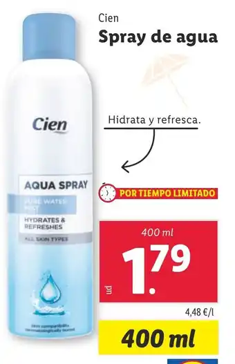 Lidl CIEN Spray de agua oferta