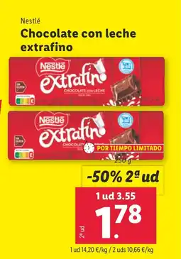 Lidl NESTLE Chocolate con leche extrafino oferta
