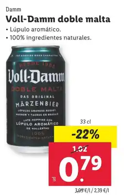 Lidl DAMM Voll-Damm doble malta oferta