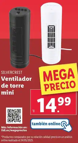 Lidl SILVERCREST Ventilador de torre mini oferta