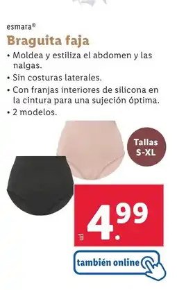 Lidl ESMARA Braguita faja oferta