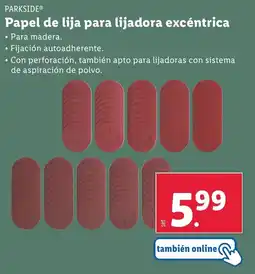 Lidl PARKSIDE Papel de lija para lijadora excéntrica oferta