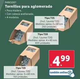 Lidl PARKSIDE Tornillos para aglomerado oferta