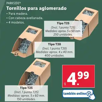 Lidl PARKSIDE Tornillos para aglomerado oferta