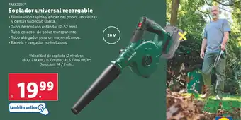 Lidl PARKSIDE Soplador universal recargable oferta