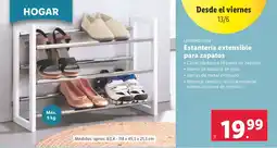 Lidl LIVARNO HOME Estantería extensible para zapatos oferta
