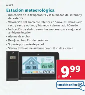 Lidl AURIOL Estación meteorológica oferta