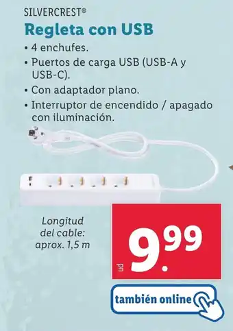 Lidl SILVERCREST Regleta con USB oferta