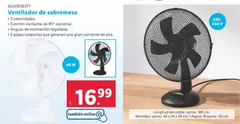 Lidl SILVERCREST Ventilador de sobremesa oferta