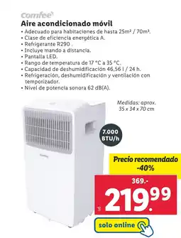 Lidl COMFEE Aire acondicionado móvil oferta