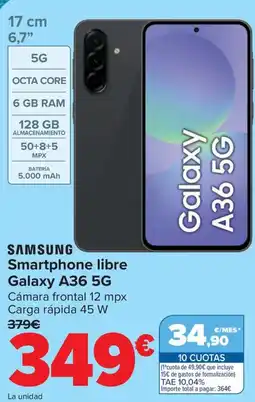 Carrefour SAMSUNG Smartphone libre Galaxy A36 5G oferta