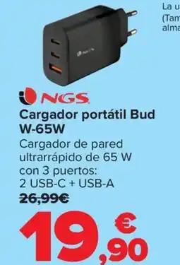 Carrefour NGS Cargador portátil Bud W-65W oferta