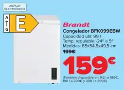 Carrefour BRANDT Congelador BFK099EBW oferta