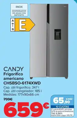 Carrefour CANDY Frigorífico americano CHSBSO-6174XWD oferta