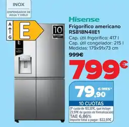 Carrefour HISENSE Frigorífico americano RS818N4IIE1 oferta