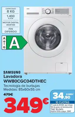 Carrefour SAMSUNG Lavadora WW80CGC04DTHEC oferta