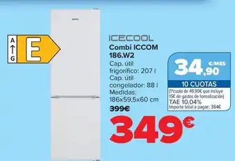 Carrefour ICECOOL Combi ICCOM 186.W2 oferta
