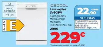 Carrefour ICECOOL Lavavajillas LV60EW oferta