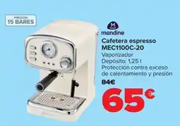 Carrefour MANDINE Cafetera espresso MEC1100C-20 oferta