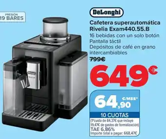 Carrefour DELONGHI Cafetera superautomática Rivelia Exam440.55.B oferta