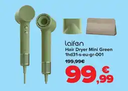 Carrefour LAIFEN Hair Dryer Mini Green 1hd31-s-eu-gr-001 oferta