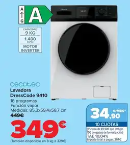 Carrefour CECOTEC Lavadora DressCode 9410 oferta