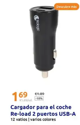 Action SOLOGIC Cargador para el coche Re-load 2 puertos USB-A oferta