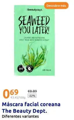 Action Máscara facial coreana The Beauty Dept. oferta