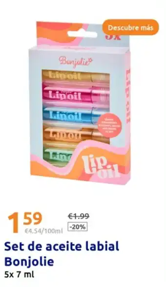 Action Set de aceite labial Bonjolie 5x 7 ml oferta
