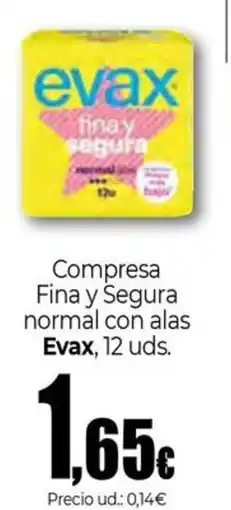 UDACO EVAX Compresa Fina y Segura normal con alas oferta