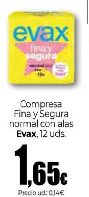 UDACO EVAX Compresa Fina y Segura normal con alas oferta