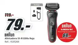 MediaMarkt BRAUN Afeitadora 51-R1200s Roja oferta