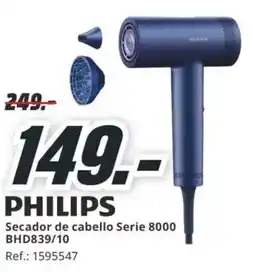 MediaMarkt PHILIPS Secador de cabello Serie 8000 BHD839/10 oferta