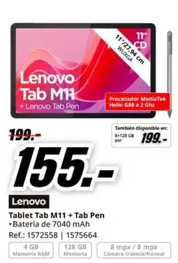 MediaMarkt LENOVO Tablet Tab M11 + Tab Pen oferta