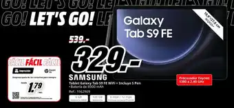 MediaMarkt SAMSUNG Tablet Galaxy Tab S9 FE WiFi + Incluye S Pen oferta