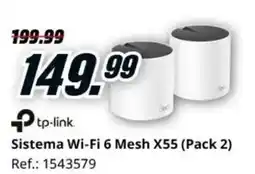 MediaMarkt TP-LINK Sistema Wi-Fi 6 Mesh X55 (Pack 2) oferta